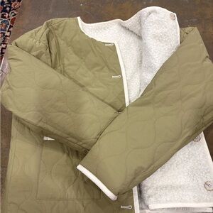 Scotch & Soda reversible Khaki Jacket with Cream Trim